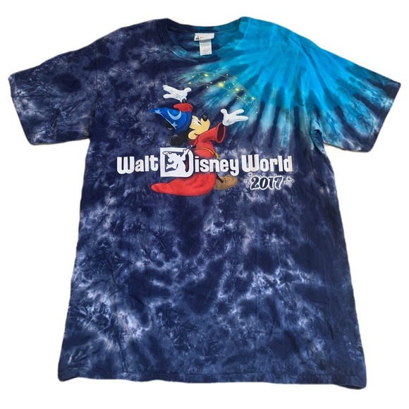 Disney Parks 2017 Sorcerer Mickey Tie-Dye T-Shirt | Adult Size Large - Picture 1 of 5